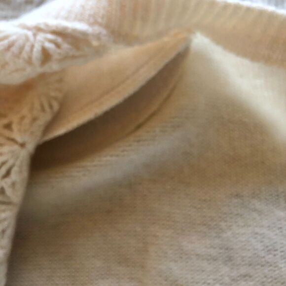 Marisa Christina Vintage Sweater Ivory Pearl Stud Lambs Wool Cardigan - Picture 5 of 12